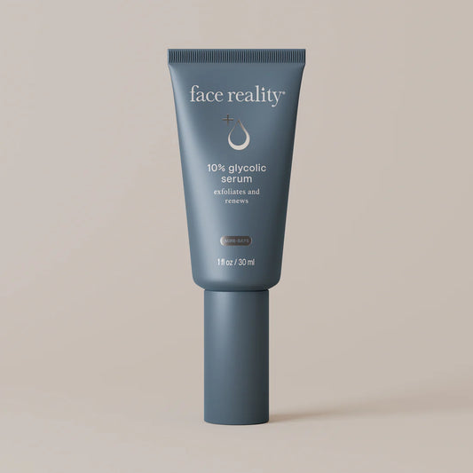 Face Reality 10% Glycolic Serum, an advanced resurfacing exfoliating serum for brighter, smoother skin