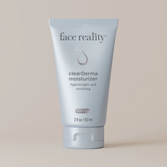 Face Reality Clearderma Moisturizer, a lightweight acne-safe hydrating moisturizer for oily skin