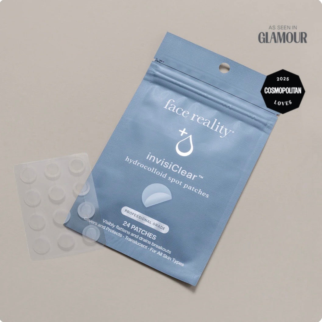 Face Reality InvisiClear Hydrocolloid Spot Patches, transparent pimple patches for active blemishes