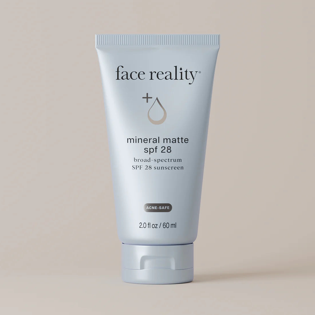 Face Reality Mineral Matte SPF 28, a mattifying acne-safe mineral sunscreen for oily skin