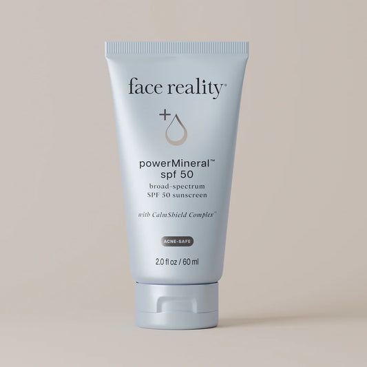 Face Reality Power Mineral SPF 50, a 100 percent mineral sunscreen for acne-prone and sensitive skin